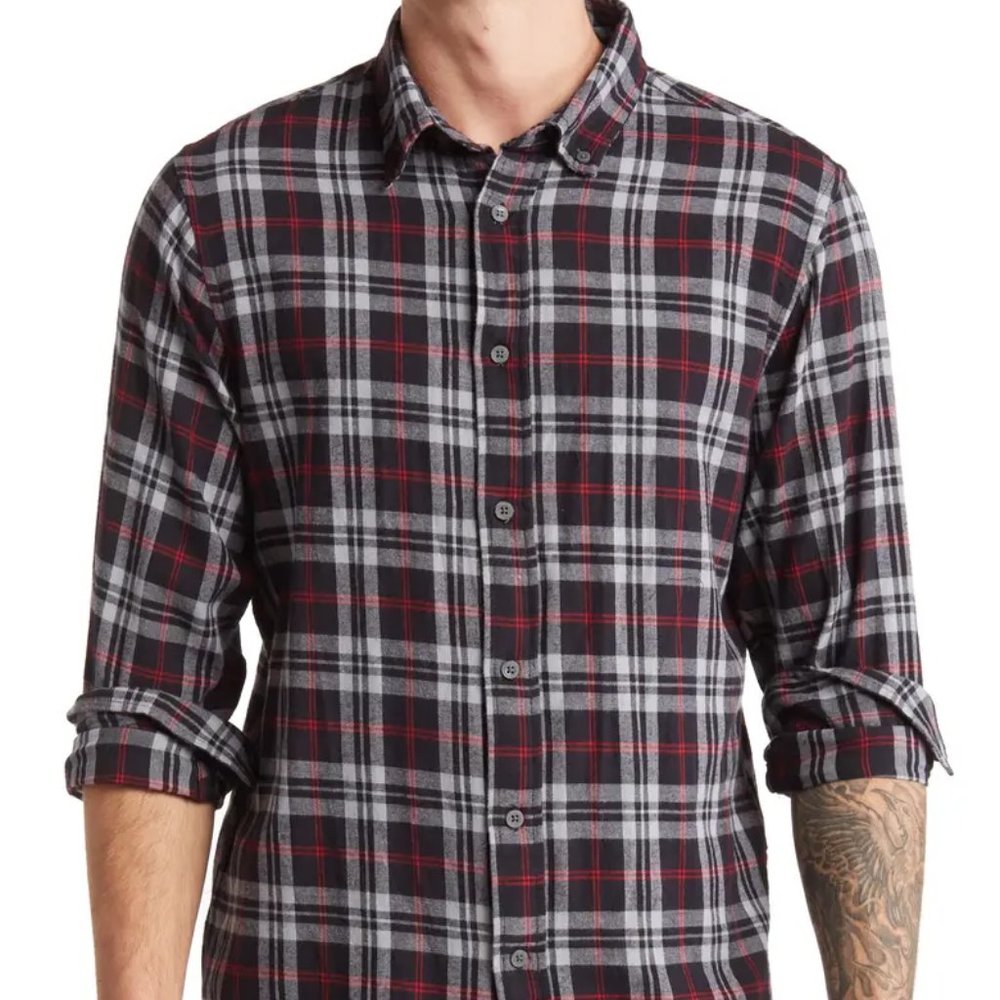Slate & Stone Flannel Shirt Button Down Collar